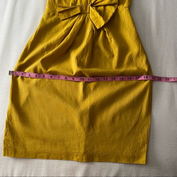 NWT Gold Yellow Linen Bow Dress - Picture 5 of 9